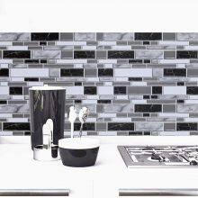 Is Peeling is Black and White Kitchen Wallpaper, 11.8 x 79 Inches (about 30 x 199.9 Cm) Wallpaper, Kitchen Bathroom Waterproof Adhesive Wallpaper Mesa Removable Vinyl Film Decorative Wallpaper Splash Plate thumbnail-4