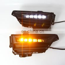 Car Daylight  Waterproof front flowing lamp with turn signal LED DRL Daytime Running Lights With Fog Lamps For Toyota CRV 2021