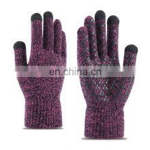 Cold Weather Knitted Gloves Unisex Autumn Winter Thick Plush Warm Gloves Touch Screen Silicone Non-Slip Skiing Gloves thumbnail-5