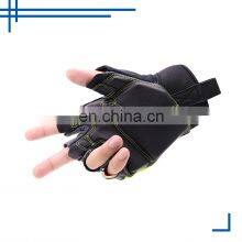 HANDLANDY Half Finger Wholesale Pigskin Leather With Logo Hand Protecting Vibration-Resistant Fingerless Leather Gloves thumbnail-5