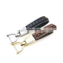 Silver Gold Style Simple Leather Key Chain Key Ring for Women And Man With Detachable Alloy Metal Rings thumbnail-2