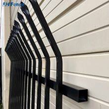 6ft Tall 8ft Wide Galvanized Flat Top Steel Fence Modern Spear Top Zinc Steel Metal Picket Fence thumbnail-2