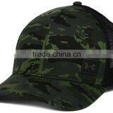 Guangjia High Quality Camo Hat Leather Patch 6 Panel Curved Brim Mesh Cap Bulk thumbnail-2