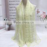 High Grade Crinkled Plain Crepe Shawl 100% Real Chiffon Silk Scarf Women thumbnail-5