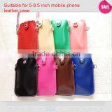 Universal leather case for 5-6.5 inch mobile phone case