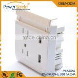 Double American Electric Wall Socket USB Outlet for South American and North America With Fcc Approval thumbnail-3