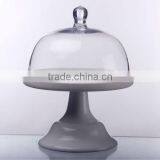 Handmade Glass Cake Dome With White Color Cake Stand. thumbnail-1