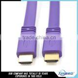 Xinya 1M,2M,3M,5M OEM/ODM High Speed Flat Full HD HDMI Cable 1.4V Support 3D*4K,1080p,2160P
