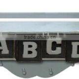 Vintage Wood Wall Plaque Hook With Letters of an Alphabet thumbnail-1