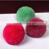 100% Genuine Rex Rabbit Fur Ball for Keychain Bag Car Pendent Garment Accessories thumbnail-3