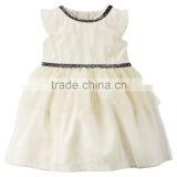 Little girl cotton lace solid summer dress