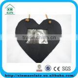 [factory Direct] Hot Sale 25x25cm Natural Edge Heart Shape Hanging Slate Picture Frame Item XK-2525HD2A thumbnail-1