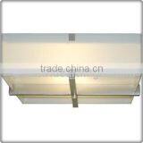 UL CUL Listed Brushed Nickel Hotel Room Square Frosted Glass Ceiling Fixture Flush Mount Light C50343 thumbnail-1