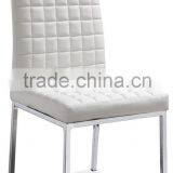 Z651 China Foshan Furniture Soft Cushion White Leather Dining Chairs thumbnail-1