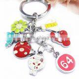 Fashion Sunflower Butterfly Ladybug Charms Enamel Silver Epoxy Keychain thumbnail-5