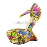 2013 fashion women wedge shoes ankara shoes