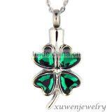Four Clover Emerald Zircon Stainless Steel Pendant to Put Ash
