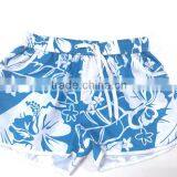 Blue And White Flower Printed 4 Way Stretch Wholesale For Sportswear Beach Shorts thumbnail-2