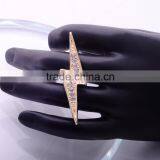 Hot Sale Gold Plated Double Finger Fashion Ring High Quality Lightning Design Rings With Crystal Rhinestone Jewelry thumbnail-6