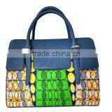 Wholesale African ankara wax print fabric women handbags African model all kinds of handbags leather purse