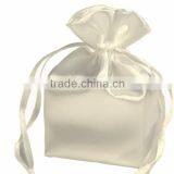 4"x6" Ivory Satin Bag With Logo Printing