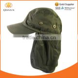 OLIVE GREEN BALL CAP HAT BUCKET EAR FLAP AND NECK SUN PROTECT HUNT HIKE FISH BUCKET HAT