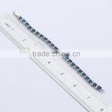 Wholesale Jewelry Sapphire Gemstone Tennis Bracelet in White Gold Plated thumbnail-3