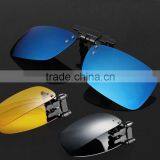 2014 Fashion Design Polarized Glasses With Revo Mirror Coating Folding Clip On Sunglasses