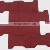 Middle combined dog-bone rubber tile
