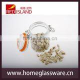 Glass Storge Jar With Glass Cap With Stainless Steel Clips & Silica Gasket