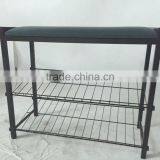 Shoes Rack Bench With Wire Shoes Storage thumbnail-2