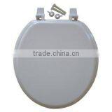 17" White Molded Wooden Toilet Seat, White MDF Moulded Wood Toilet Seat Cover, 17" Molded Wooden Toilet Seat thumbnail-1