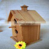 Houseshaped Bird Nest Wood Artificial Bird Nest for Double Round Wood Window thumbnail-3