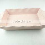 Stocklot Light Glaze Rectangular Shape Ceramic Bakeware With Handles thumbnail-2