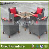 Luxury Rattan Dining Room Furniture Restaurant Dining Table Chair thumbnail-1