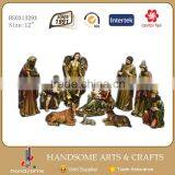 8 Inch Resin Craft Religious Items Child Theme Christmas Nativity Scene Crib Set thumbnail-4