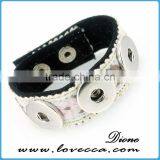 New Arrival Multicolor Hollow Leather Snap Button Bracelet Fit for 18mm Buttons Wholesale thumbnail-1