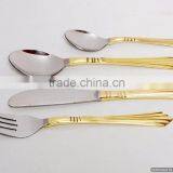 Gold Plated Stainless Steel Fancy Handmade Cutlery Set for Sale