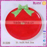 Ceramic Hand Painted Decoration Christmas Round Plate thumbnail-1