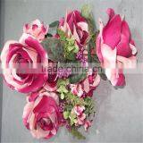 SJ20170027 Pink Peach Artificial Silk Rose Bud thumbnail-1