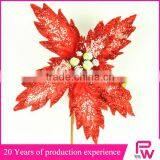 China Factory Supply Crafts Decorations Cheap Artificial Poinsettia Flower for Christmas Market thumbnail-4