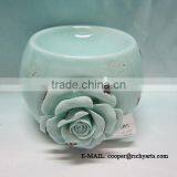 Fashionable Ceramic Candle Holder With Flower Design thumbnail-1
