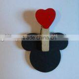 Hot New Product Best Selling for 2017 Eco Friendly Quality Wooden Heart Treat Bag Clip Made in China