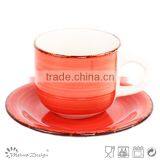 Cup Saucer Silk Screen High Quality Modern Design Top Sale With Strips Relaxation Style thumbnail-3