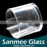 Plain Round Small Machine Pressed Glass Candle Holder thumbnail-3