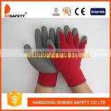 DDsafety 10 Gauge Red Cotton Gloves With Napping Inside Working Gloves With Grey Latex thumbnail-1