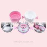 1.2L Round Shape SS Two Layers Keep Warm Lunch Box With Handle thumbnail-5