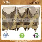 2017 Designer PP Laminated Jute Tote Bag With Web Handle Set of Three Bag thumbnail-2