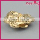 Decorative Shiny Metal Rhinestone Gold Buttons for Decoration WBK-1489 thumbnail-4