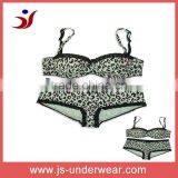 Floral printed cotton sexy women underwear lingerie set